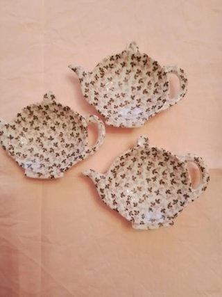 Set de 3 Platos Vintage con Forma de Tetera