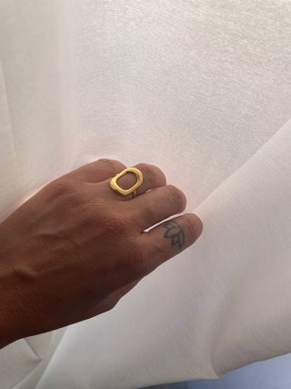 Anillo Ajustable de Acero Inoxidable Dorado