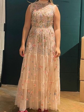 Vestido de Fiesta Rosa con Tul y Bordados COOSY