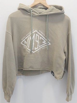 Sudadera Cropped verde caqui