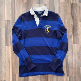 Polo Ralph Lauren Rugby Rayas Azul y Negro talla S