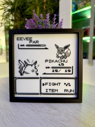 Cuadro Pixel Art Pokémon Pikachu y Eevee