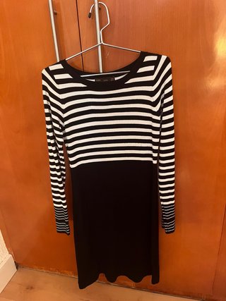 Vestido Zara Rayas Blanco y Negro