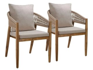 Set de 2 Sillas de Madera y Ratán