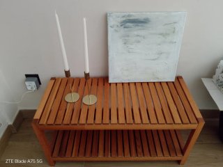 Mesa Auxiliar de Madera con 2 Baldas