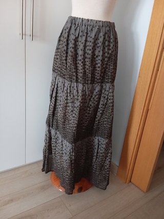 Falda Larga con Lunares Marrón