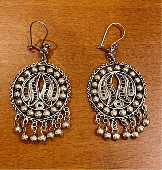 Pendientes de Plata Estilo Étnico