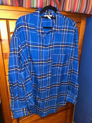 Camisa de cuadros azul talla XXL