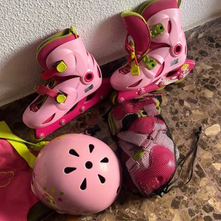 Patines Oxelo Niña Talla 34-36 con Protecciones