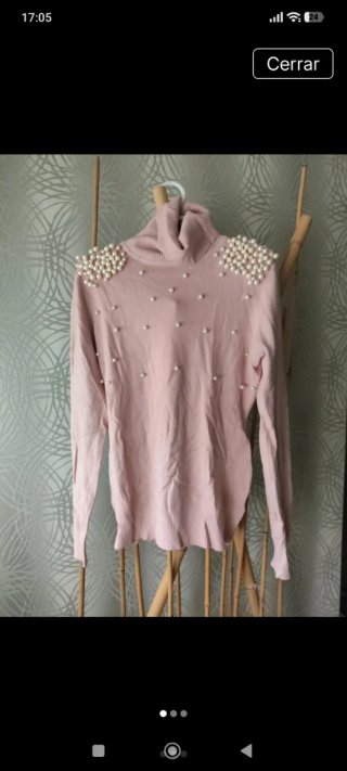 Jersey Rosa con Perlas Talla S