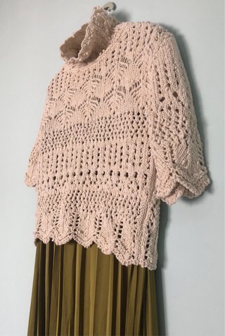Jersey Zara Punto Calado Beige Talla M