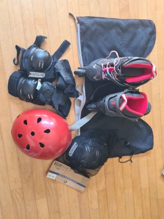 Patines en línea del número 35/38 con protecciones