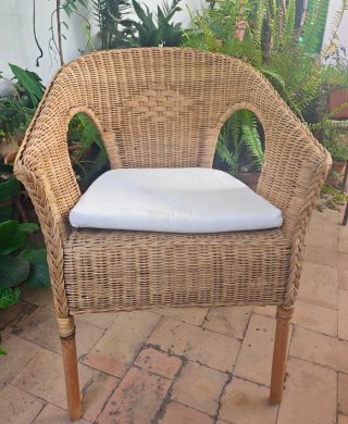 Sillón de mimbre con cojín IKEA AGEN+REGALO COJÍN
