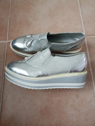 Zapatos Plataforma Plateados