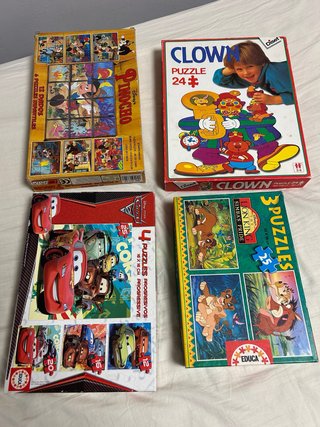 Lote de 4 Puzzles Infantiles Disney y Temáticos