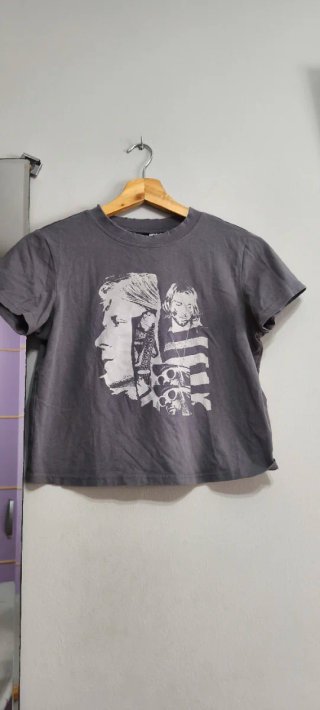 Camiseta Rockera H&M.Gris.TXS