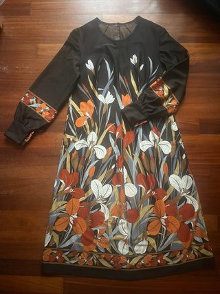 Vestido Vintage Años 70 Estampado