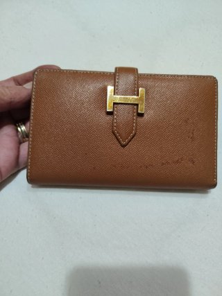 Portafoglio Hermès Béarn marrone classico