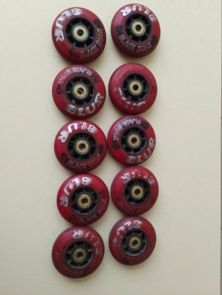 10 Ruedas para Patines 80mm con rodamientos