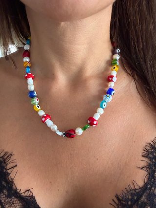 Collar de Abalorios Multicolor