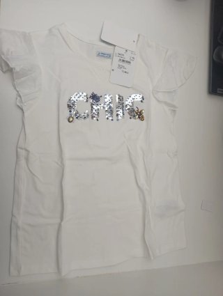 Camiseta Blanca Mayoral con Lentejuelas