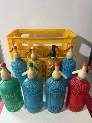 Lote de 8 Sifones Antiguos con Caja