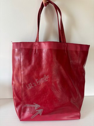 Bolso Tote Rojo con Estampado