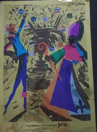Cartel Dalí Perrier 1969 Papel Dorado