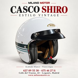 Casco Shiro Estilo Vintage Blanco