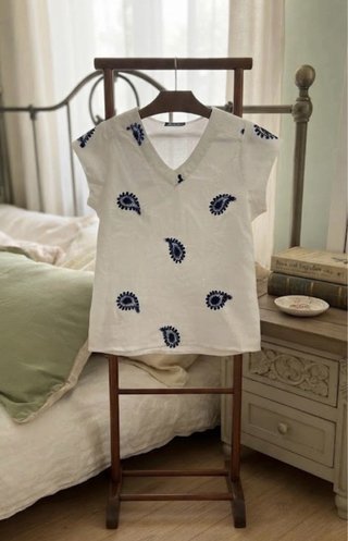 Blusa Blanca Bordada