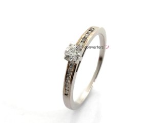 sortija oro 18k con piedra con diamante t. 13 (16,88 mm)