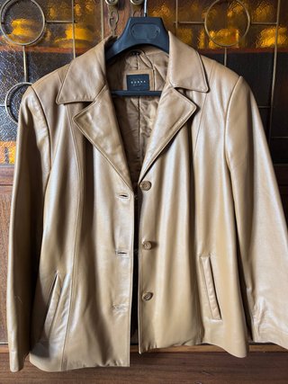 Cazadora de cuero Bonna beige