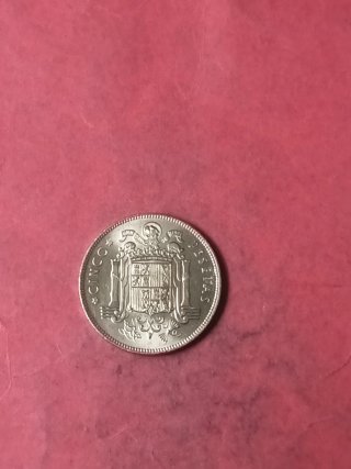 5 PESETAS 1949*50 FRANCO.SIN CIRCULAR.DURO CABEZON
