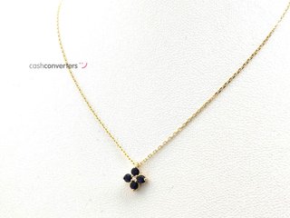 gargantilla oro 18k con piedra con diamante,zafiro 20cm