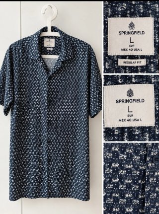 Camisa Manga Corta Springfield Azul Talla L