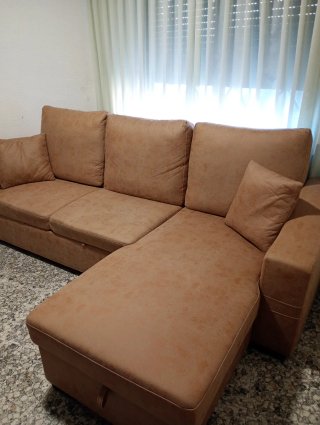 Sofá Cheslong Color Marrón