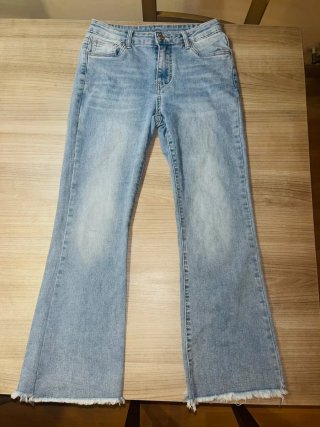 Pantalones Tejanos Campana Tiro Medio/Alto