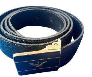 Cintura uomo in pelle nera 115 cm
