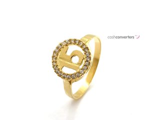 sortija oro 18k con piedra con circonita