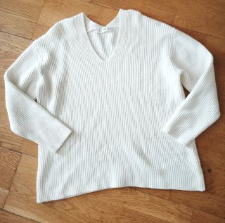 Jersey de punto canalé blanco Mango