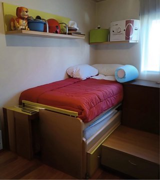 Cama nido de madera + armario