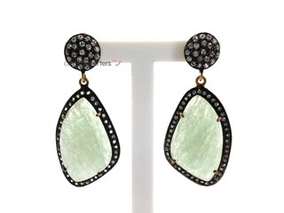 pendientes plata 925mm con piedra con circonita