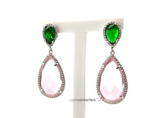 pendientes plata 925mm con piedra con circonita
