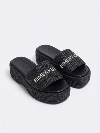 Sandalias Plataforma Rafia Bimba y Lola