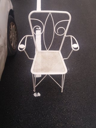 Silla de Jardín de Metal Blanca