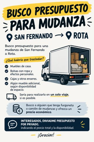 Busco mudanza san Fernando a rota