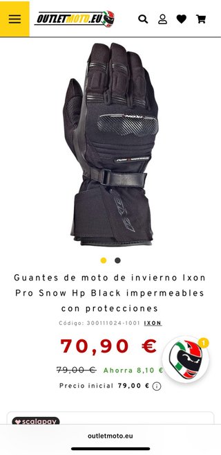 Guantes de Moto IXON Pro Snow HP Talla XL