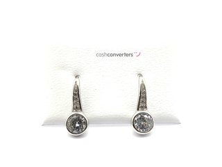 pendientes plata 925mm con piedra con circonita