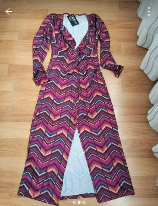 Vestido Largo Manga Larga