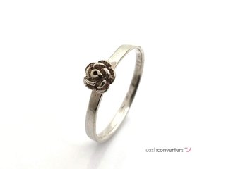 sortija plata 925mm con piedra con circonita